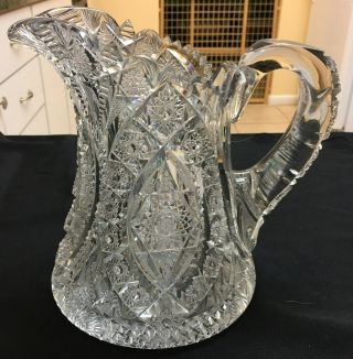 Extremely Rare Abp Signed Libbey Pitcher In The " Grand Prize Pattern "