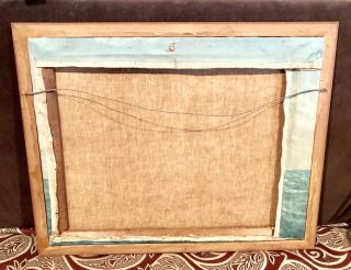 Vintage Antique Oil/Canvas Painting Drawing Seascape Signed LRapaluoa Gilt Frame 10