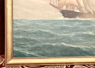Vintage Antique Oil/Canvas Painting Drawing Seascape Signed LRapaluoa Gilt Frame 6