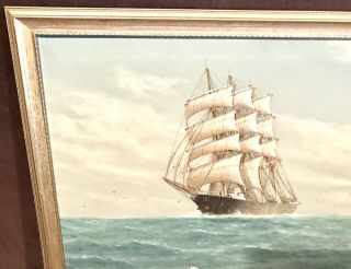 Vintage Antique Oil/Canvas Painting Drawing Seascape Signed LRapaluoa Gilt Frame 7