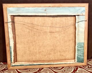 Vintage Antique Oil/Canvas Painting Drawing Seascape Signed LRapaluoa Gilt Frame 9