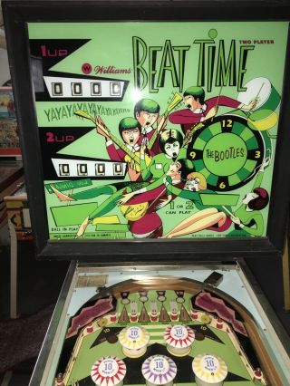 Vintage Williams Beat Time Pinball Machine 1967 Beatles Themed Will Ship