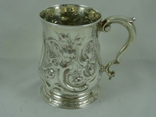 Quality George Ii Solid Silver Pint Tankard,  1748,  315gm