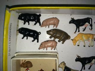 Group Of 30 HO Vintage 50s/60s Metal Train Layout Animal Figures,  Cows,  Sheep,  Pigs 3