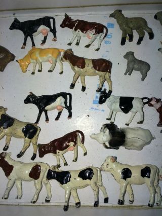 Group Of 30 HO Vintage 50s/60s Metal Train Layout Animal Figures,  Cows,  Sheep,  Pigs 4