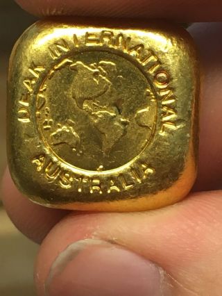 Very Rare 9999 Fine 1 Troy Oz Gold Deak International Australia Bullion Vintage