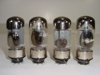 4 Vintage NOS 1960 ' s GE 6550 KT88 Grey Plate OOO Matched Amplifier Tube Quad 2 5