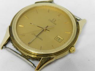 Omega Vintage Gents Seamaster Solid Gold Calendar Wrist Watch.
