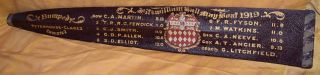 Fitzwilliam Cambridge Oxford College Rowing Boat Trophy Paddle Oar 1919 Antique