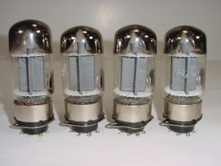 4 Vintage NOS 1960 ' s GE 6550 KT88 Grey Plate OOO Matched Amplifier Tube Quad 1 4