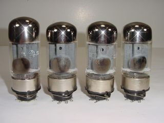 4 Vintage NOS 1960 ' s GE 6550 KT88 Grey Plate OOO Matched Amplifier Tube Quad 1 5