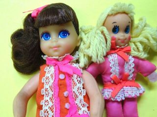 RARE Vintage 1970 Mattel Pretty Pairs Angie & Tangie Tutti Friends All 2