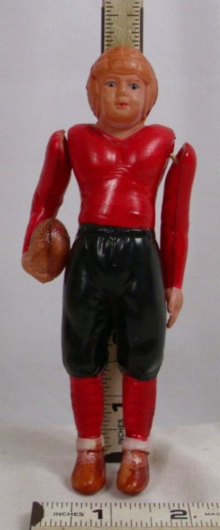 OCCUPIED JAPAN CELLULOID 4 FOOTBALL PLAYER TOY 1940s 3