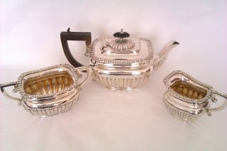 Solid Silver Georgian Style Edwardian Tea Set William Aitken 1905