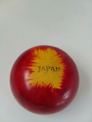Vintage Wooden Apple that Contains Miniature Doll Sized Tea Set Marked Japan 4