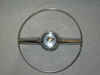 Vintage 1955 - 1956 Deluxe Pontiac Horn Ring With Horn Button 55 - 56