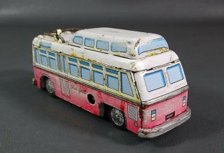 Vintage Red China MS - 289 Scenicruiser Blue Giant Coach Bus Wind up Tin Toy Box 5