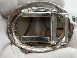 VINTAGE STERLING SILVER & 14K YELLOW GOLD PLATYPUS BELT BUCKLE WITH OPAL & AGATE 8
