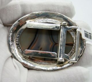 VINTAGE STERLING SILVER & 14K YELLOW GOLD PLATYPUS BELT BUCKLE WITH OPAL & AGATE 9