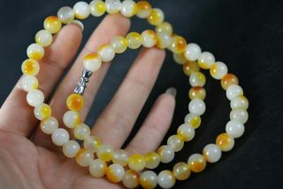 Chinese Natural Jade Bead Necklace H73