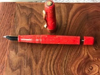 Vintage Visconti Voyager Coral Fountain Pen 18k Gold Nib M Limited Edition 4