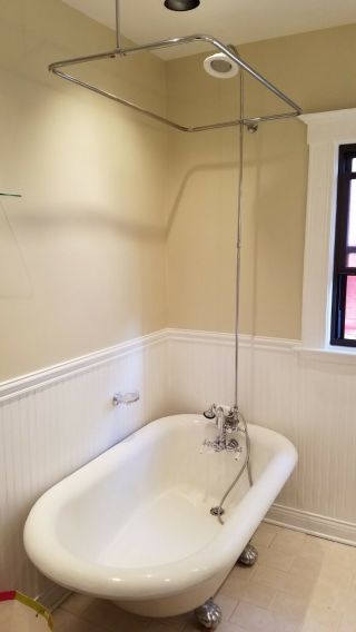 Antique Clawfoot Tub With Faucet And Shower Attachment - Very Good Shape