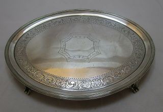 Antique Georgian Sterling Silver Bright Cut Tray,  1789,  E Jones,  385g