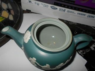 Dudson Hanley England Antique Teal Green Teapot Rare & unusual color & 4