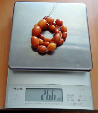 Antique Natural Butterscotch Egg Yolk Baltic Amber Graduated 30 Beads/26.  6 Grams 5