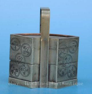 Old Chinese copper hand - carved sector Small hamper c01 4