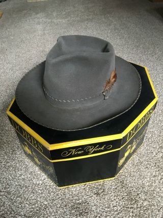 Vintage Imperial Stetson Gray Fedora Hat Rare Tijuana Whip - Stitch 1940s - 1950s 7