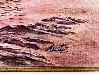 Vintage Oil Painting - Southwestern Native American Landscape Signed Austin