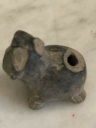 Pre - Columbian Ecuador Jama - Coaque 300 BC - 400 AD Half Human/Animal Whistle 2
