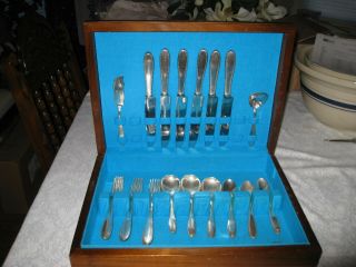 26 Pc Manchester Sterling Silver Flatware Set For 6 - Manchester Pattern Final