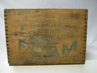 Antique Yeast Foam Wood Box Dovetail 