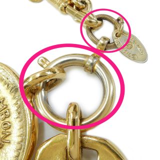 CHANEL Gold Plated CC Logos Cambon Charm Vintage Necklace Pendant 4419a Rise - on 7