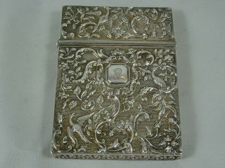 Stunning Victorian,  Solid Silver Card Case,  1835,  77gm