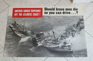 World War Ii War Bond Poster 1942 Another Tanker Torpedoed Office Of Price Admin