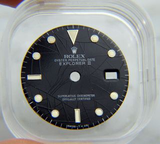 Rare Vintage Rolex Explorer Ii 16550 Spider Web & Rail Black Watch Dial