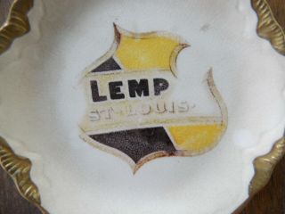 PRE PROHIBITION ANTIQUE LEMP BEER PORCELAIN TIP TRAY DISH ST.  LOUIS FALSTAFF 3