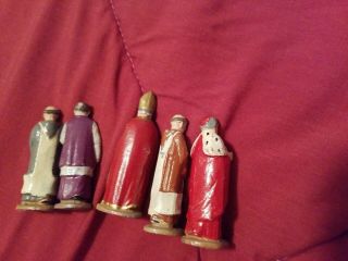 5 - Vtg.  METAL Toy Monks Pope Priest Frenchal Made in France Quiralu Catholic 4