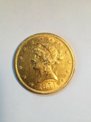 Rare Coin 1854 - S $10 Liberty Gold Eagle
