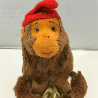 Vintage Wind Up Monkey Playing Cymbals 6 " Unmarked