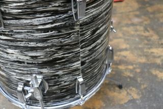 Vintage 1960 ' s Ludwig 3pc Classic Drum Kit Shell Pack Black Oyster Pearl 8