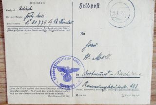 Postcard by soldier - killed in action - condolence letter by Captain 1942 - 1944 2