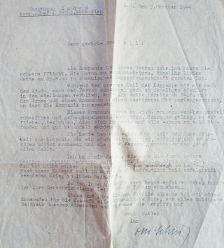 Postcard by soldier - killed in action - condolence letter by Captain 1942 - 1944 5