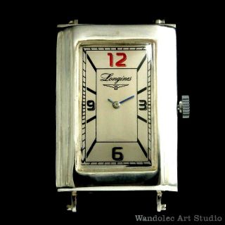 LONGINES Vintage Men ' s Wrist Watch Art Deco Sterling Silver Mens Wristwatches 3