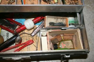Vintage Walton Metal Tackle Box Full of Old Fishing Lures - Cool 7