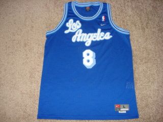 Vintage Authentic Nike Los Angeles La Lakers Kobe Bryant Blue Jersey Large Sewn