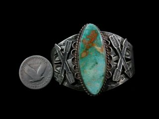 Antique Navajo Bracelet - Silver And Turquoise